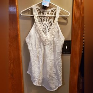 Wrangler crochet tank top M EUC